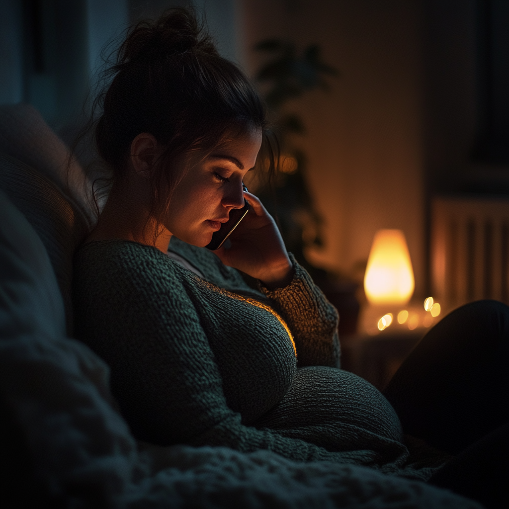 Donna incinta stressata | Fonte: Midjourney