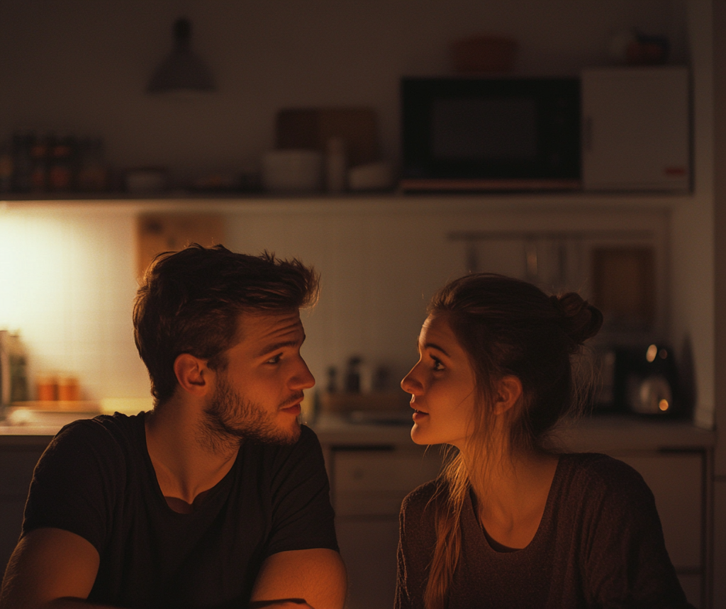 Coppia durante una discussione seria | Fonte: Midjourney